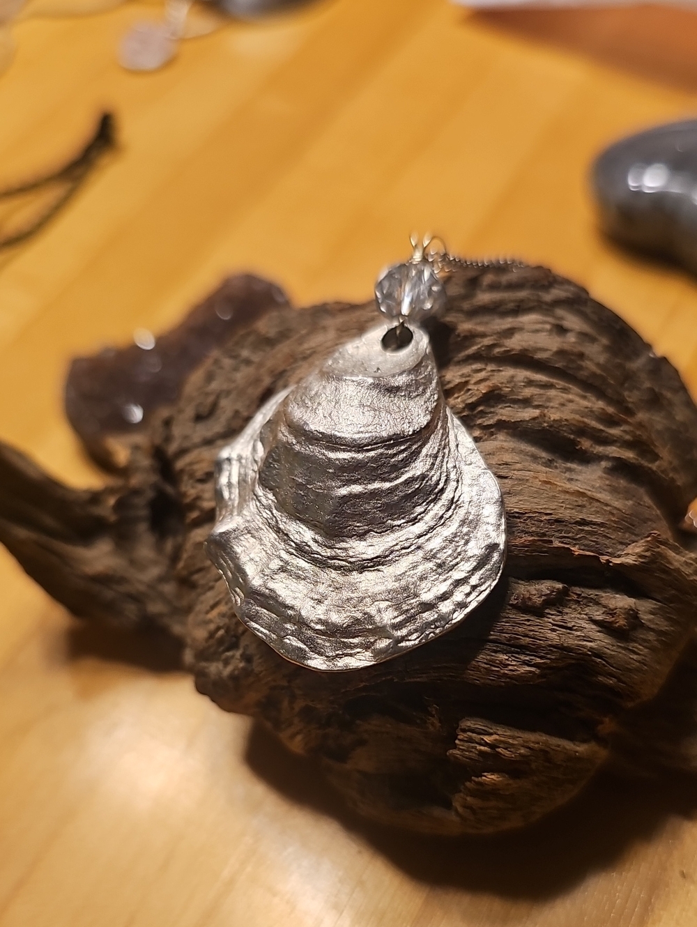 Handcrafted Lead-Free Pewter Wellfleet Oyster Shell Pendant Necklace